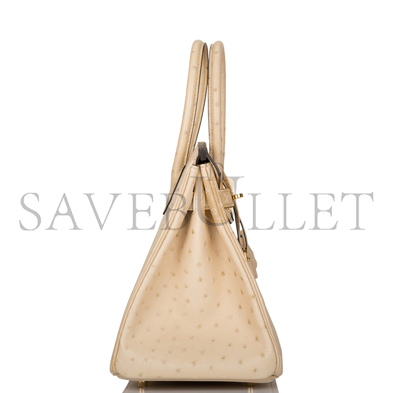 H**mes MASTER BIRKIN 30 OSTRICH GOLD HARDWARE (30*23*15cm)